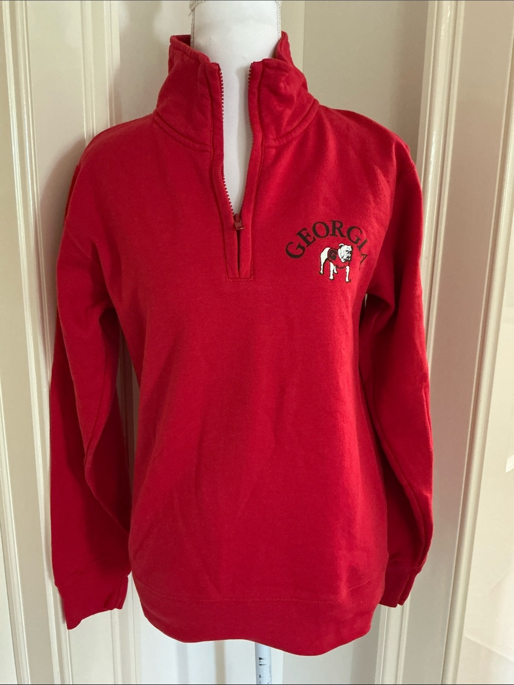Champion Red and White Athletic Top with Logo Tag